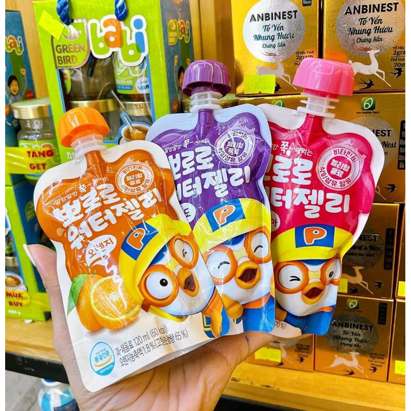 THẠCH TRÁI CÂY PALDO  PORORO HÀN QUỐC CHO BÉ