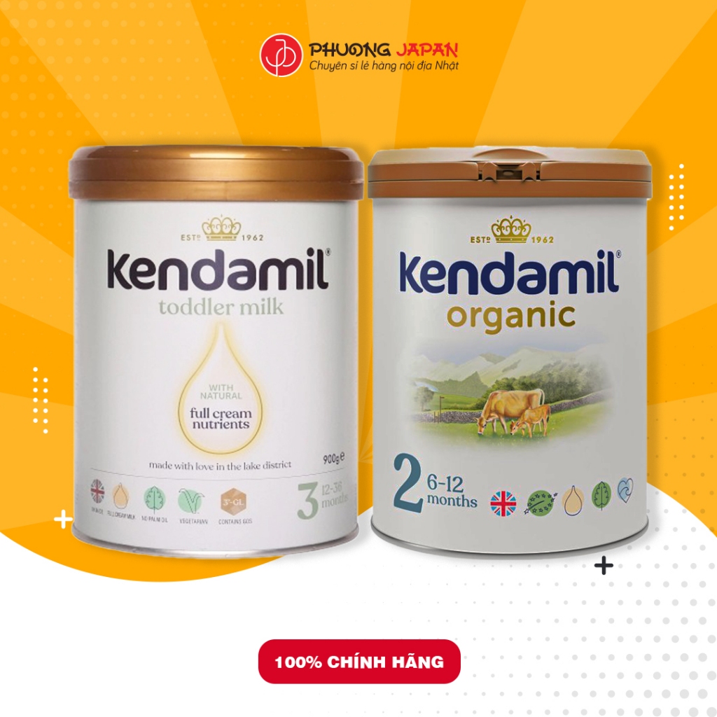 Sữa Kendamil Organic lon 800g số 1,2,3 date mới 2025, tem phụ, tem chống giả
