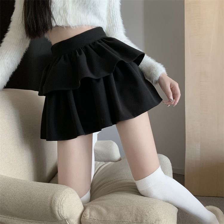 Chân váy bồng 2 tầng cạp cao, Chân váy dáng xòe tiểu thư