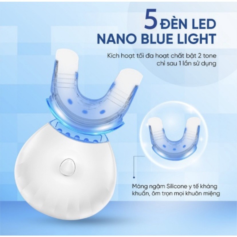 Máy làm trắng răng SMILEKIT SENSITVE S3/S5 kèm bút gel làm trắng răng, an toàn không chứa Hydrogen Peroxide, không ê ẩm