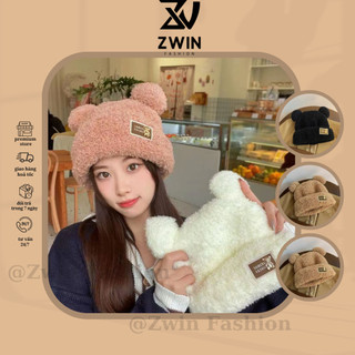 Mũ Lông Tai Gấu Nón Len Beanie Trùm Đầu Chất Lông Dày Dặn Hàn Quốc Mùa Đông Ấm Áp N170 - Zwin