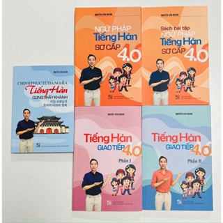 Combo 5 cuốn Gồm Tiếng Hàn giao tiếp 4.0 Phần 1 + 2, Bộ Ngữ pháp tiếng Hàn sơ cấp 4.0 + Sách Từ đa nghĩa tiếng Hàn