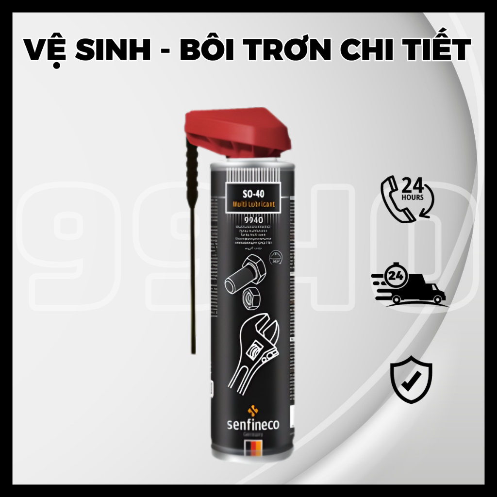 Dầu Xịt Bôi Trơn Làm Sạch Bảo Vệ Bề Mặt Chi Tiết Senfineco 9940 SO40 - 400ml - Hòa Tan Gỉ Sét Và Cặn Bẩn - Chính Hãng