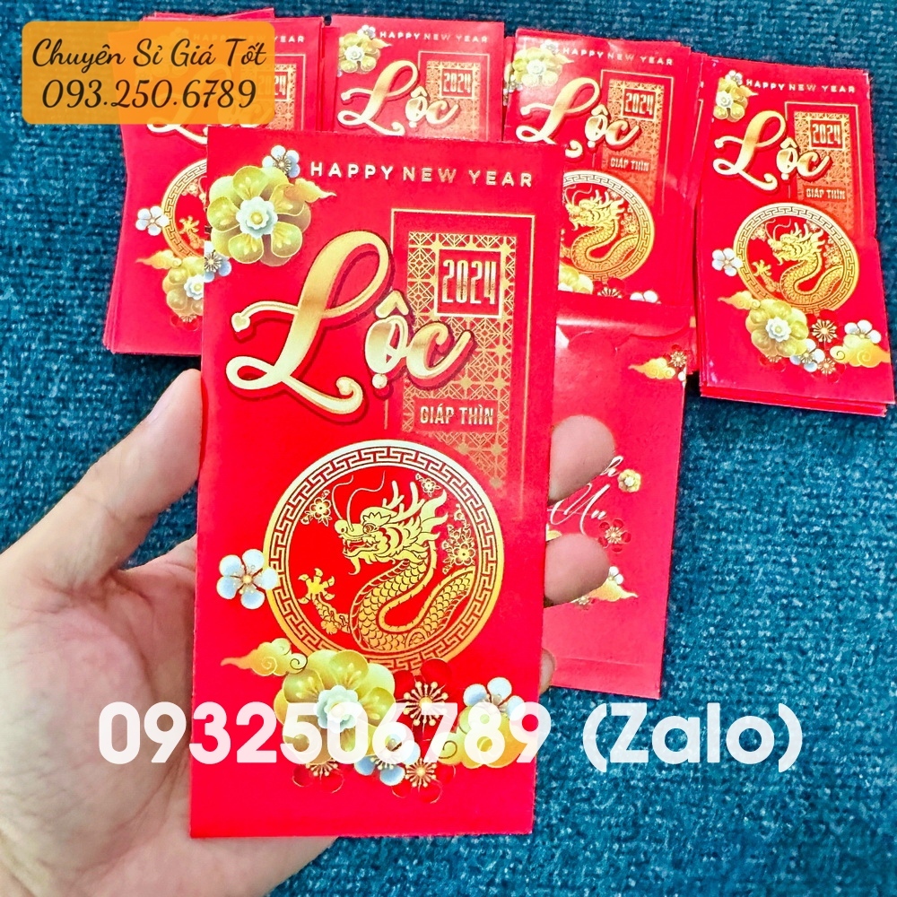 Combo 10 Bao Lì Xì Tết 2024 Mẫu Chữ LỘC đẹp mắt ý nghĩa lịch sự Lì Xì Tết độc đáo