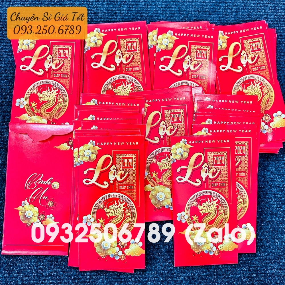 Combo 10 Bao Lì Xì Tết 2024 Mẫu Chữ LỘC đẹp mắt ý nghĩa lịch sự Lì Xì Tết độc đáo