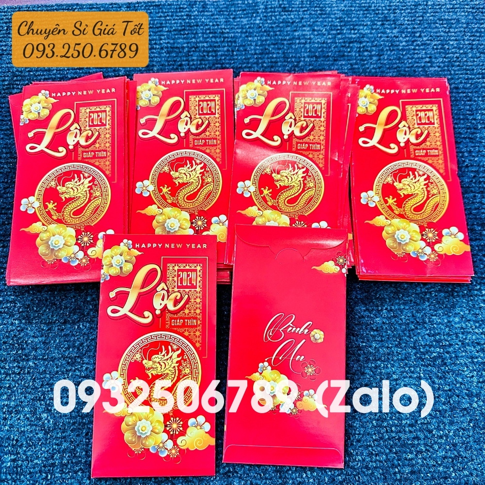 Combo 10 Bao Lì Xì Tết 2024 Mẫu Chữ LỘC đẹp mắt ý nghĩa lịch sự Lì Xì Tết độc đáo