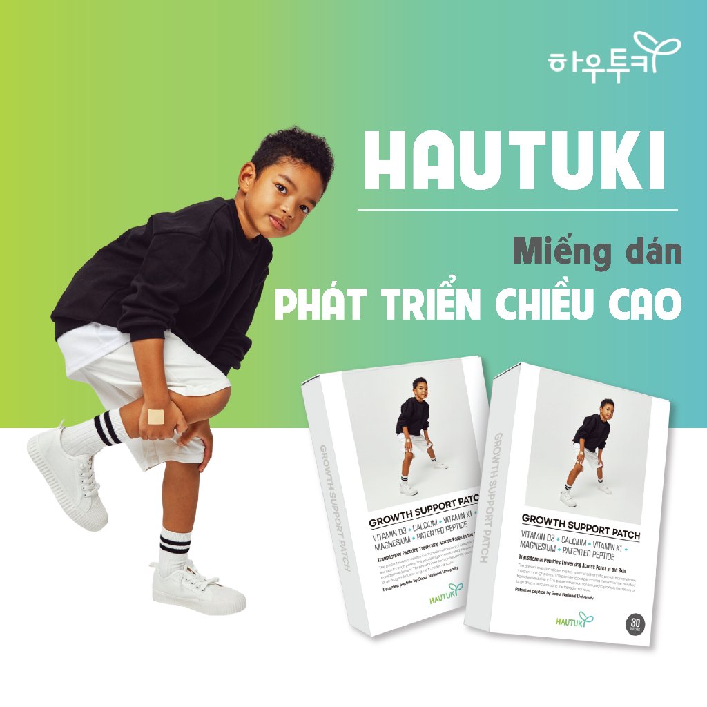 Miếng dán Hautuki hỗ trợ phát triển chiều cao hộp 30 miêng