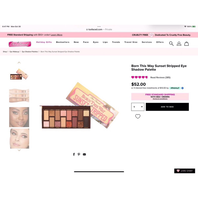 Bảng màu mắt TOO FACED Born This Way Sunset Stripped Eye Shadow Palette