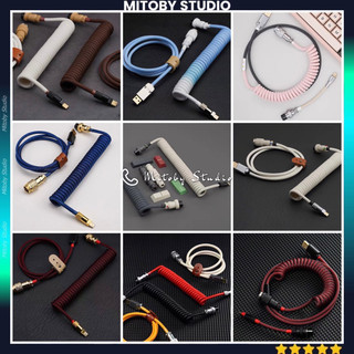 Dây cáp Custom bàn phím cơ Type-C, dây dù cao cấp trục kết nối GX12 cable custom sạc cáp điện thoại Mitoby Studio