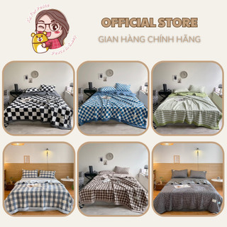 Bộ chăn ga gối cotton tici chăn chần - nhiều mẫu mã - pishome