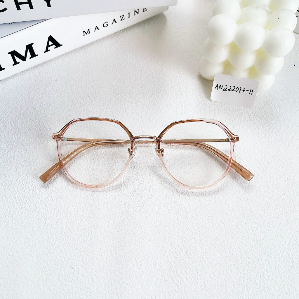 Gọng kính mắt ANNA thời trang nam nữ dáng tròn chất liệu nhựa 420NA002
