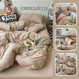 Bộ chăn ga gối cotton đũi hàn - pishome