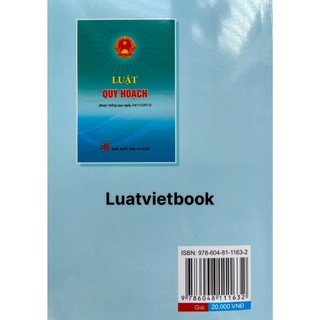 Sách Luật Quy Hoạch (Được thông qua ngày 24/11/2017)