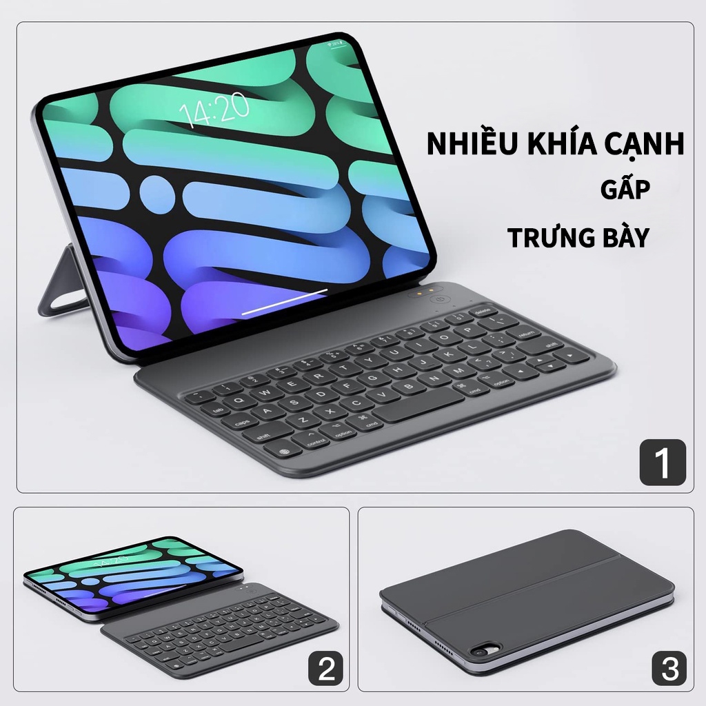 Bàn phím Bluetooth GOOJODOQ cho iPad Bàn phím Case Mini 6 với ma thuật không dây có thể tháo rời từ tính