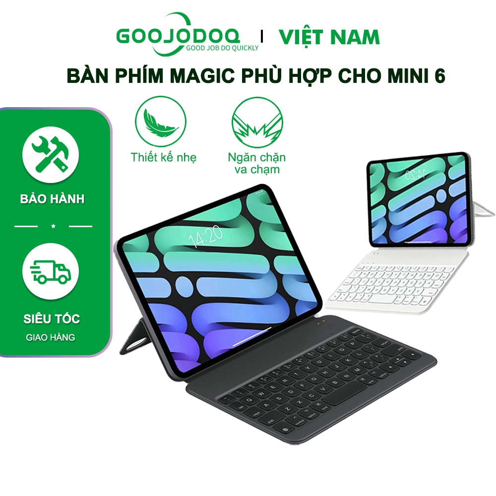 Bàn phím Bluetooth GOOJODOQ cho iPad Bàn phím Case Mini 6 với ma thuật không dây có thể tháo rời từ tính