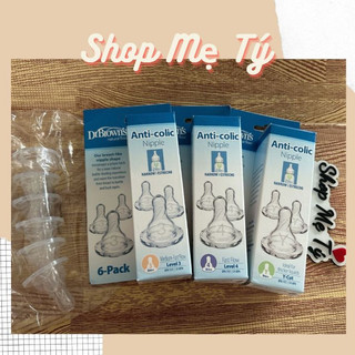 (Lẻ 1 núm) Núm Ti Dr Brown's Mỹ Cổ Hẹp Tách Set - Nếu mua 6 núm là full set có hộp