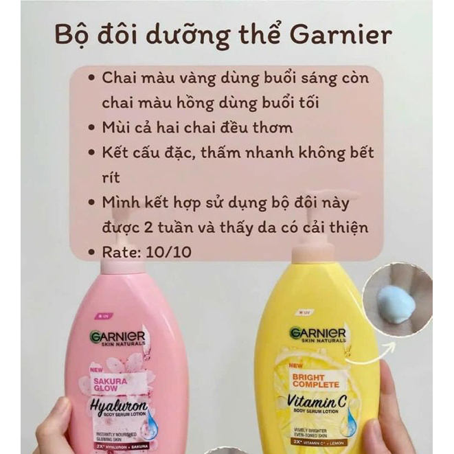 Sữa dưỡng thể Garnier Body Bright Extra lotion cấp ẩm dưỡng trắng da chuyên sâu 400ml