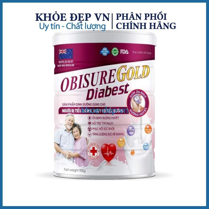 Sữa OBISUREGOLD DIABEST dành cho người huyết áp, tiểu đường, tim mạch hộp 900g