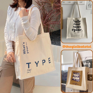 Túi tote vải canvas nữ đi học thời trang cá tính form vuông, túi vải có khóa miệng phong cách Hàn Quốc đi làm đi chơi