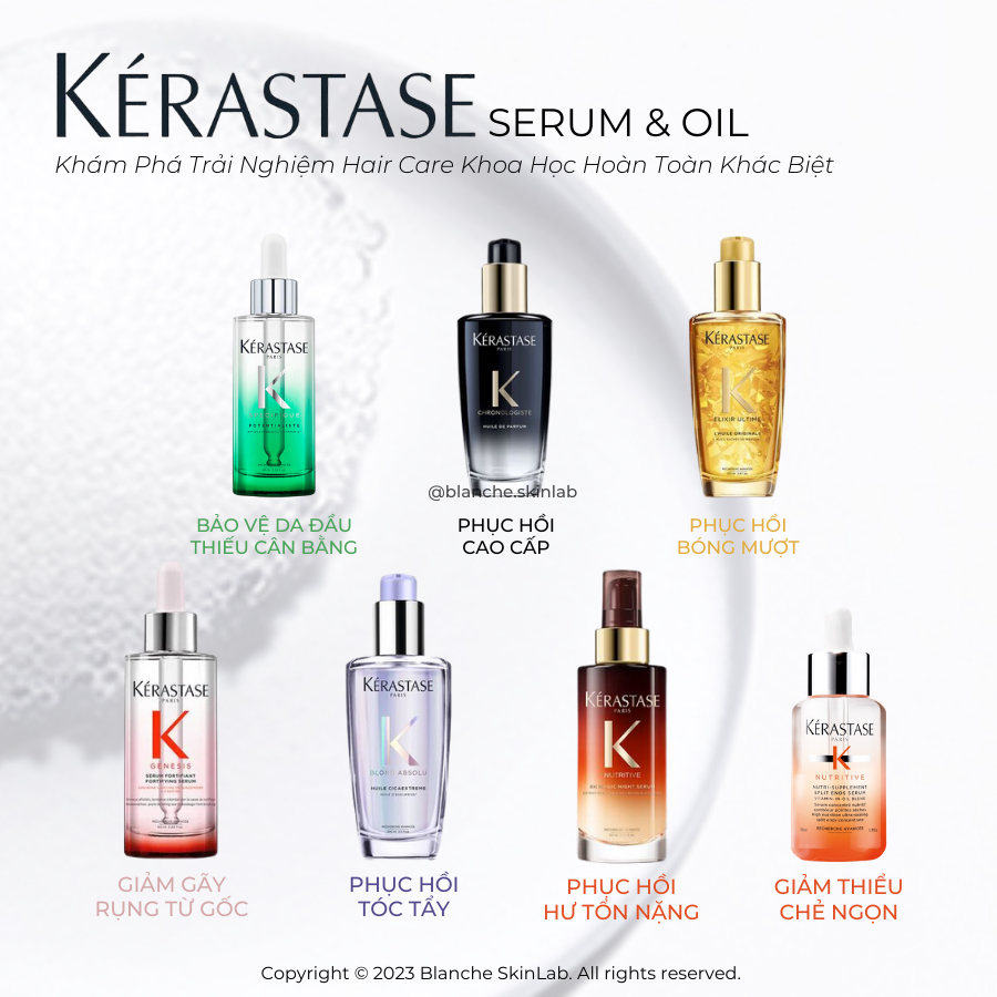 Dầu Dưỡng Tóc Kerastase & Serum Tóc Kerastase Phục Hồi, Cung Cấp Dưỡng Chất & Khắc Phục Các Vấn Đề Khác Nhau Về Tóc