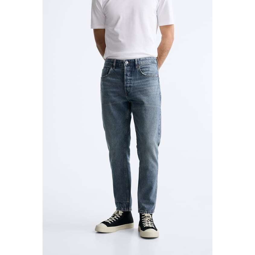 Quần jean xanh Zara authentic CROPPED SLIM FIT size 29 / 30