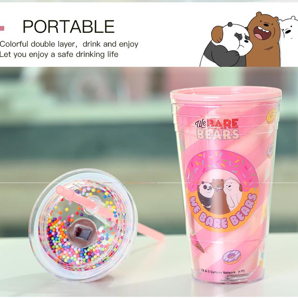 Ly nhựa 2 lớp We Bare Bears 480mL
