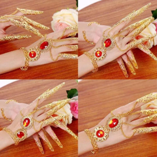 🍄 [1 Đôi] Bộ Móng Tay Dài Phụ Kiện Nhảy Múa Ấn Độ, Múa Bụng, Alibaba. Bộ Móng Giả Đạo Cụ Biểu Diễn