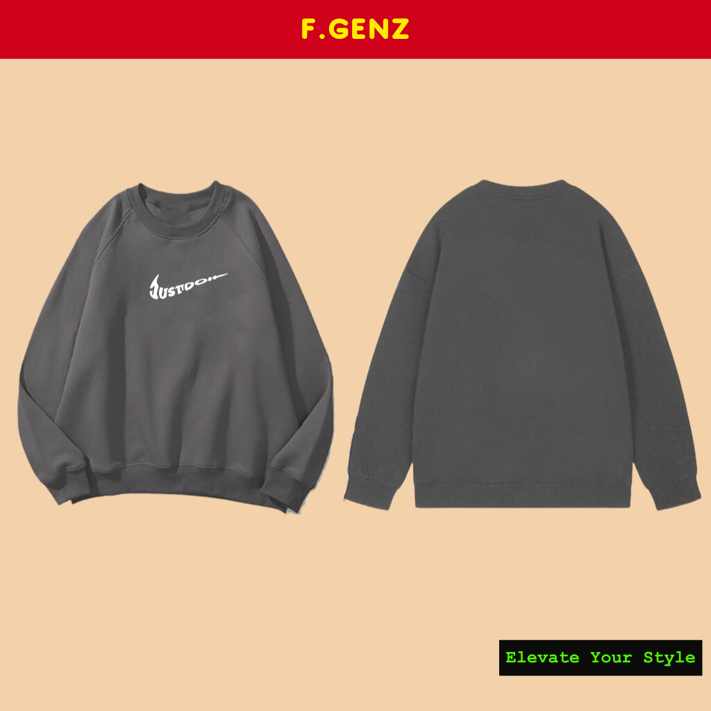 Áo nỉ sweater nike just do it chất nỉ bông unisex nam nữ form rộng chữ nghệ thuật siêu đẹp cá tính f.genz