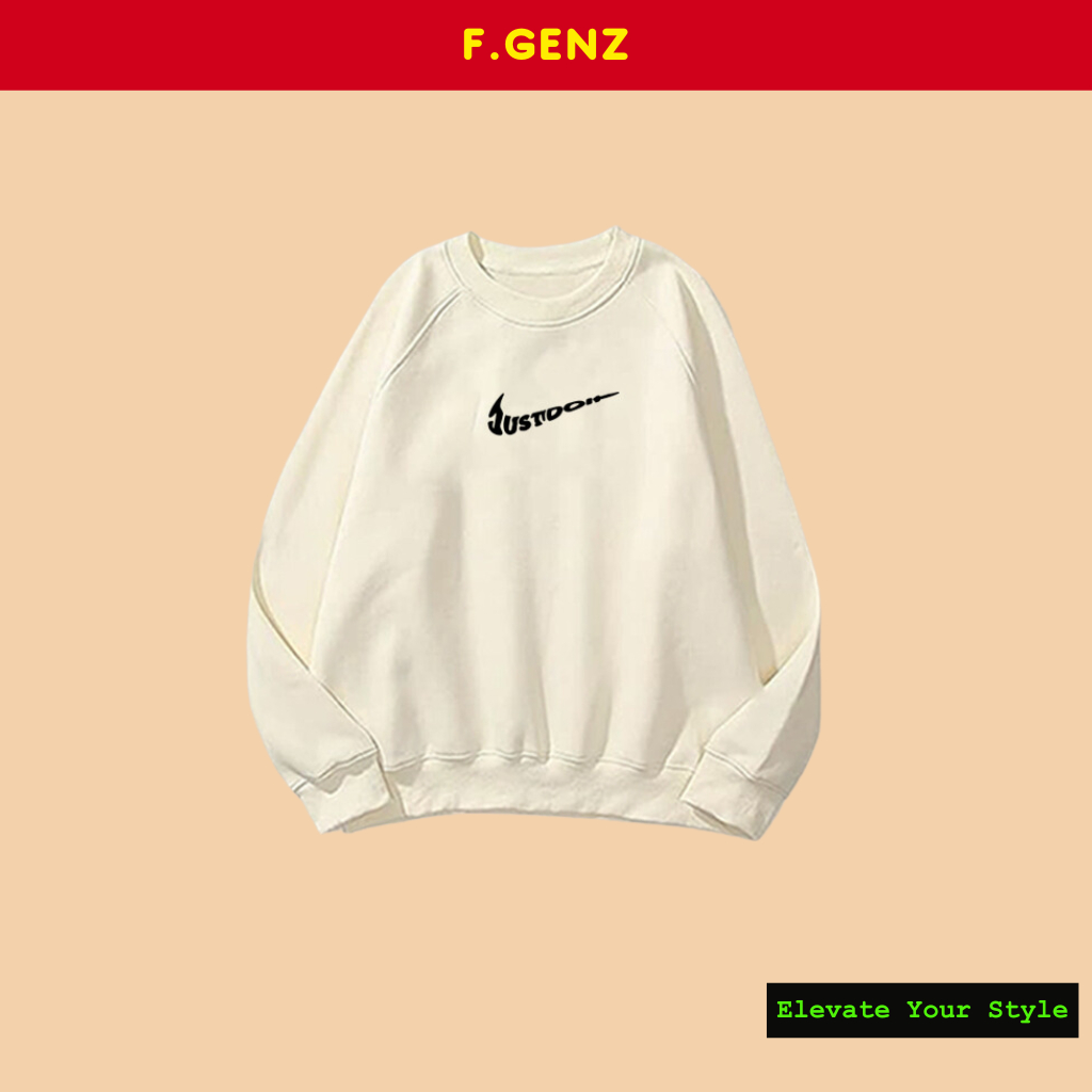 Áo nỉ sweater nike just do it chất nỉ bông unisex nam nữ form rộng chữ nghệ thuật siêu đẹp cá tính f.genz