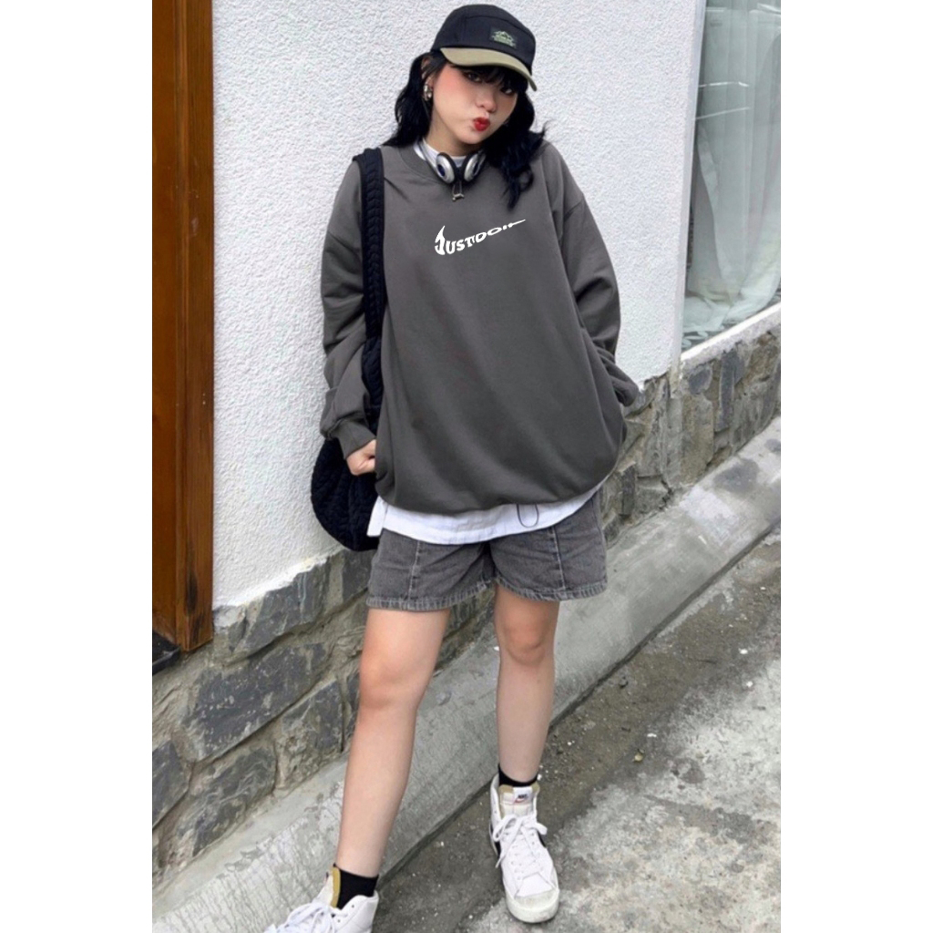 Áo nỉ sweater nike just do it chất nỉ bông unisex nam nữ form rộng chữ nghệ thuật siêu đẹp cá tính f.genz