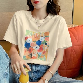  Áo Thun Nữ In HOA MENINA áo thun nữ vải cotton form rộng in hình mẫu 2024 