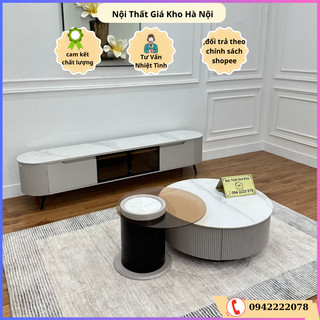 Bàn trà sofa, bàn tràn đôi mặt đá , mặt kính cao cấp nhập khẩu
