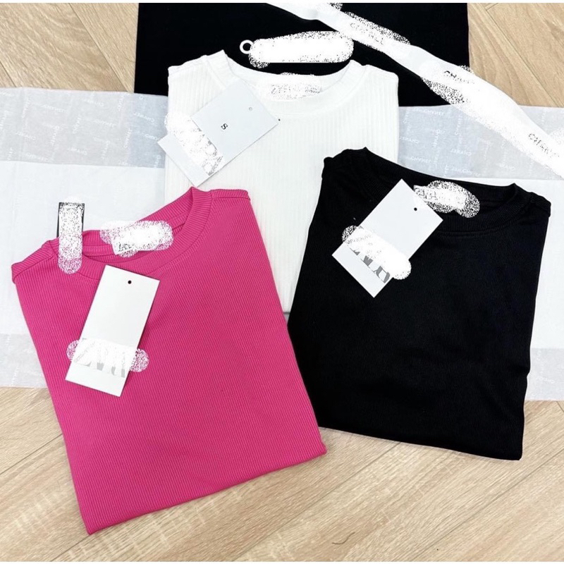 SÉT 3 ÁO PHÔNG TĂM ZA.ZA 3 MÀU TRẮNG - ĐEN - HỒNG