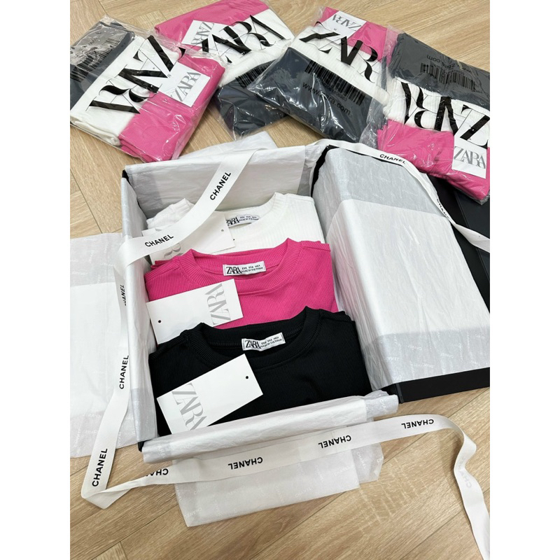 SÉT 3 ÁO PHÔNG TĂM ZA.ZA 3 MÀU TRẮNG - ĐEN - HỒNG