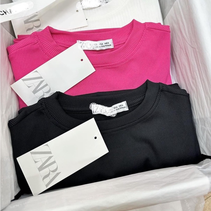 SÉT 3 ÁO PHÔNG TĂM ZA.ZA 3 MÀU TRẮNG - ĐEN - HỒNG