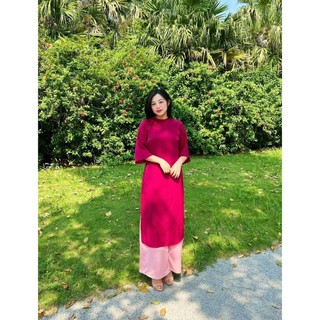 Áo dài gấm cách tân cổ tròn, dáng xuông xưa, tay loe thiết kế trendystudio hot trend 2023, áo dài cao cấp