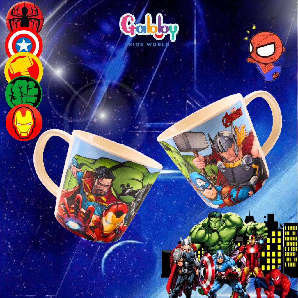 Ly Nước Quai Cầm Melamine Marvel Đáng Yêu Cho Bé