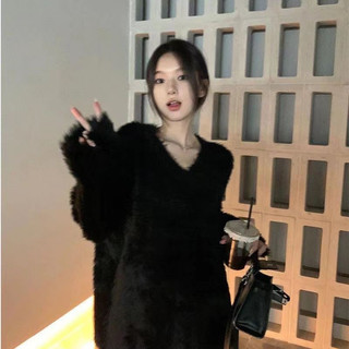  áo len lông thỏ cổ tim 3 màu  áo len lông mịn tiểu thư QC m01 