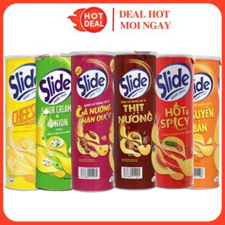   ĐỦ VỊ  Bim Bim Hộp Snack Khoai Tây Slide Kinh Đô Sò Điệp Bào Ngư BBQ Phô Mai Kem Chua Hành Cay Gà Nướng 150G 