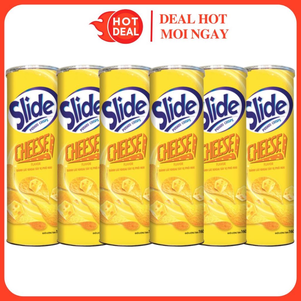 LỐC 6 Hộp Khoai Tây Chiên Slide Vị Cheese 90G/Hộp