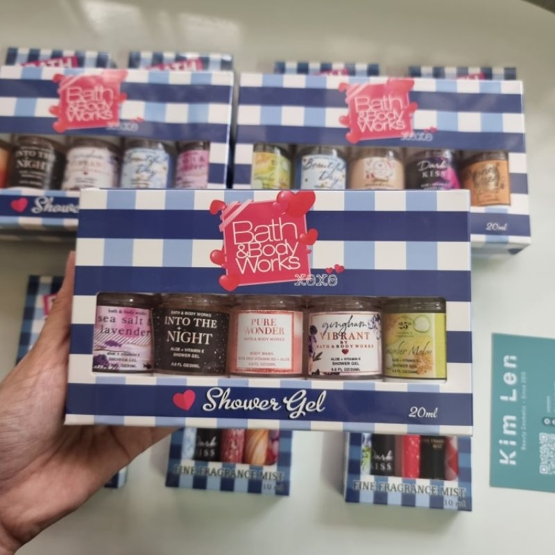 Set 5 chai sữa tắm nước hoa Bbw thơm mịn