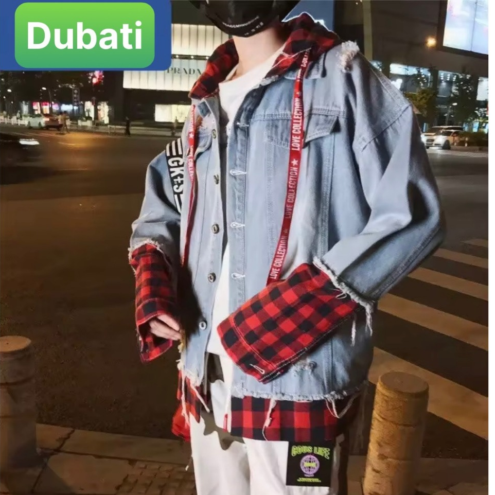 ÁO KHOÁC JEAN UNISEX NAM NỮ CHẤT BÒ CAO CẤP WASH RÁCH CÓ NÓN NỈ PHONG CÁCH TRẺ TRUNG- DUBATI FASHION