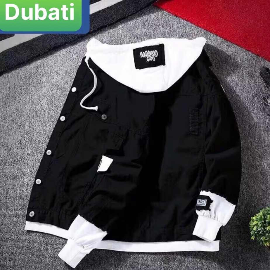 ÁO KHOÁC JEAN UNISEX NAM NỮ CHẤT BÒ CAO CẤP WASH RÁCH CÓ NÓN NỈ MÙA ĐÔNG HOT TREND - DUBATI FASHION