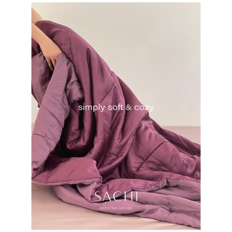 Chăn chần bông 4 mùa Lụa Tencel Sachi Bedding House Cao Cấp trơn màu 2mx2m2 mềm mịn mát êm ái