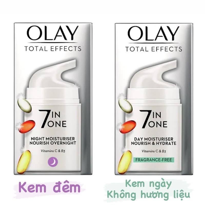 Kem Dưỡng Olay 7 In 1 BẢN UK . Ngày Và Đêm 50ml - sáng da chống lão hóa