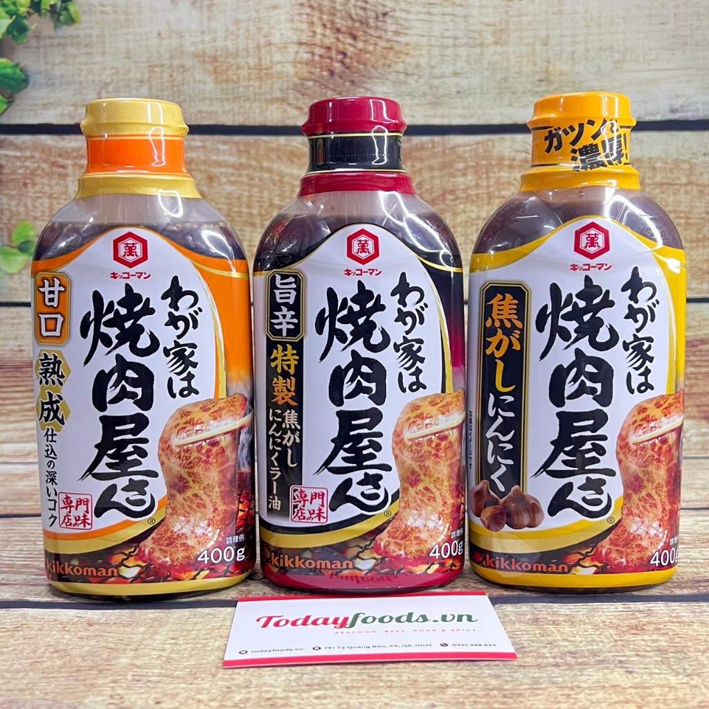 Sốt Chấm Ướp Thịt Nướng Kikkoman 3 Vị Thơm Ngon 400G