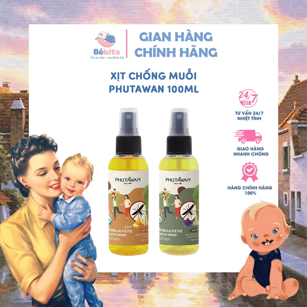 XỊT CHỐNG MUỖI PHUTAWAN 100ML
