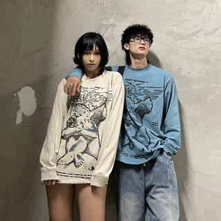 Áo thun dài tay Oversized 4Art BABY ANGEL BASIC Hình in lụa Unisex Màu Đen Be Xanh Bích