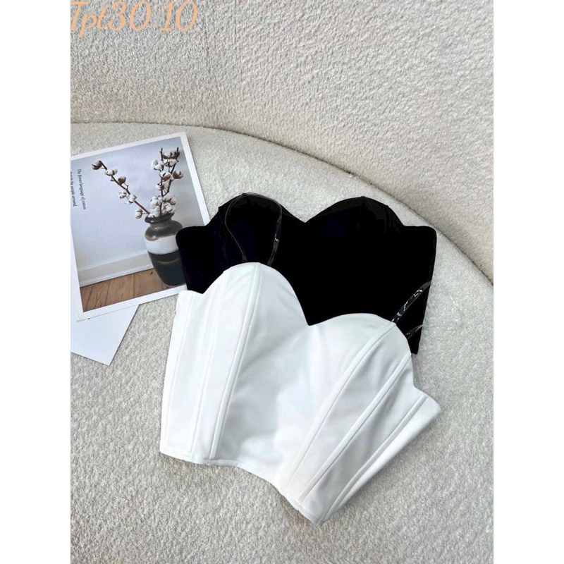 áo ống cúp phối 2 dây trong có mút ngực