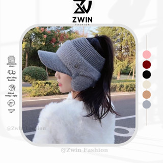 Mũ Len Hở Chóp Nón Lưỡi Trai Nửa Đầu Lông Chữ M Che Tai Giữ Ấm Mùa Đông Form Unisex Nam Nữ N173 – Zwin Fashion
